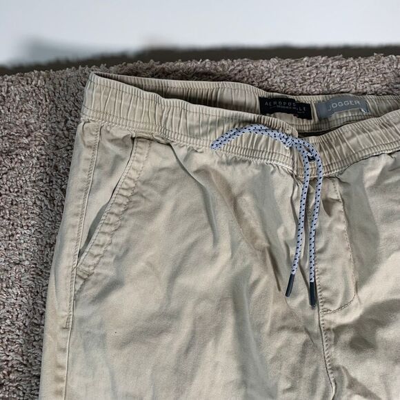 Aeropostale Jogger Pants‎ Casual Drawstring Elastic Ankle Khaki Chino S/P - Picture 2 of 9